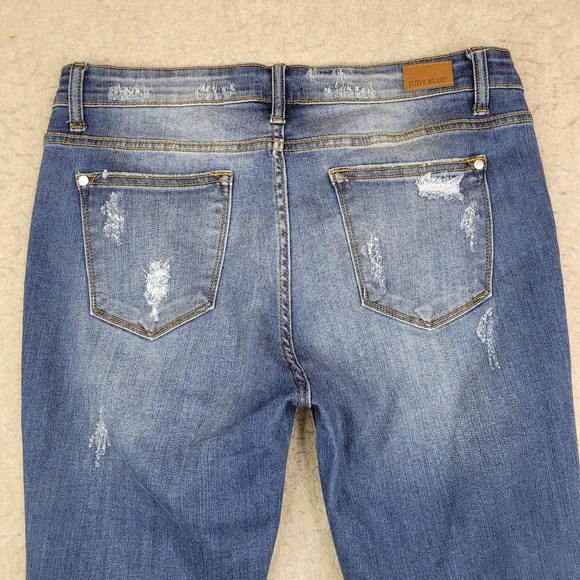 Judy Blue Skinny Fit Leopard Print Patch Mid Rise Jean Women's Size 13/31 - Picture 6 of 12